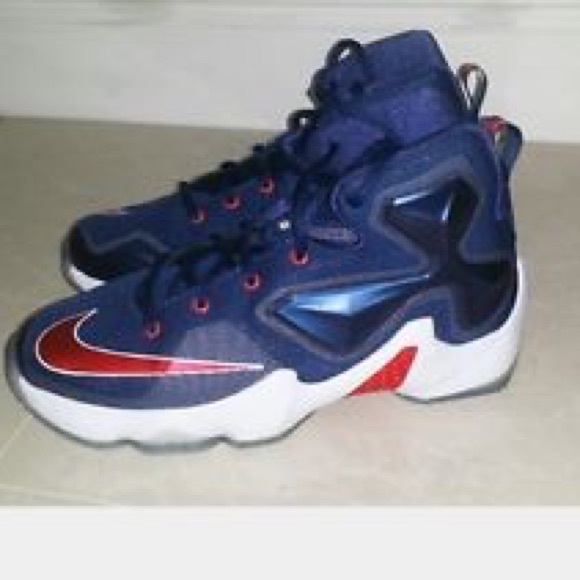 red and blue lebrons